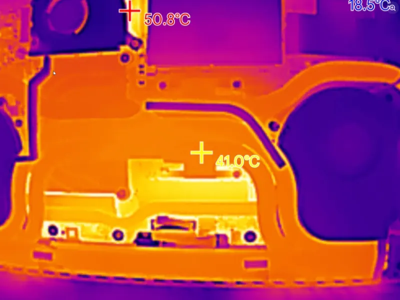 Thermal image of a motherboard